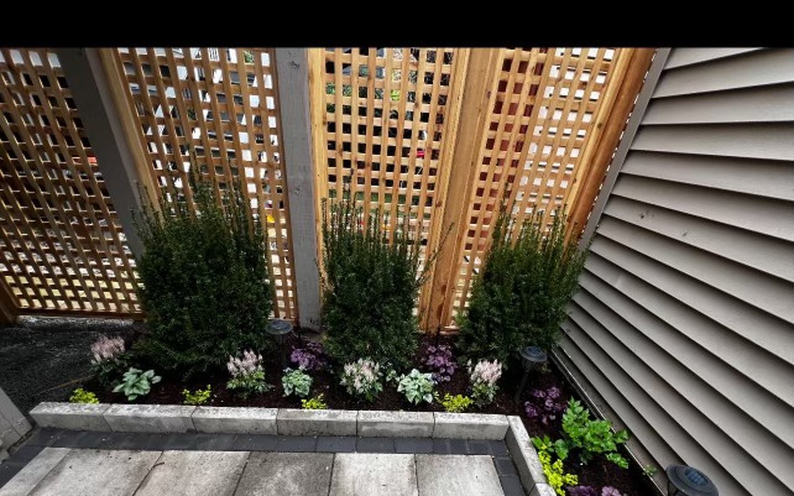Flower bed and paver border